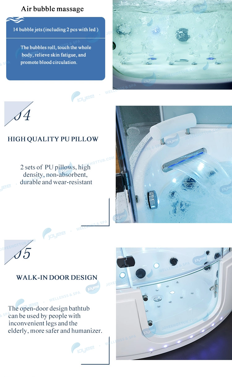 Tempered Glass Luxury Whirlpool Steam Shower Room with Touch Screen Control Panel