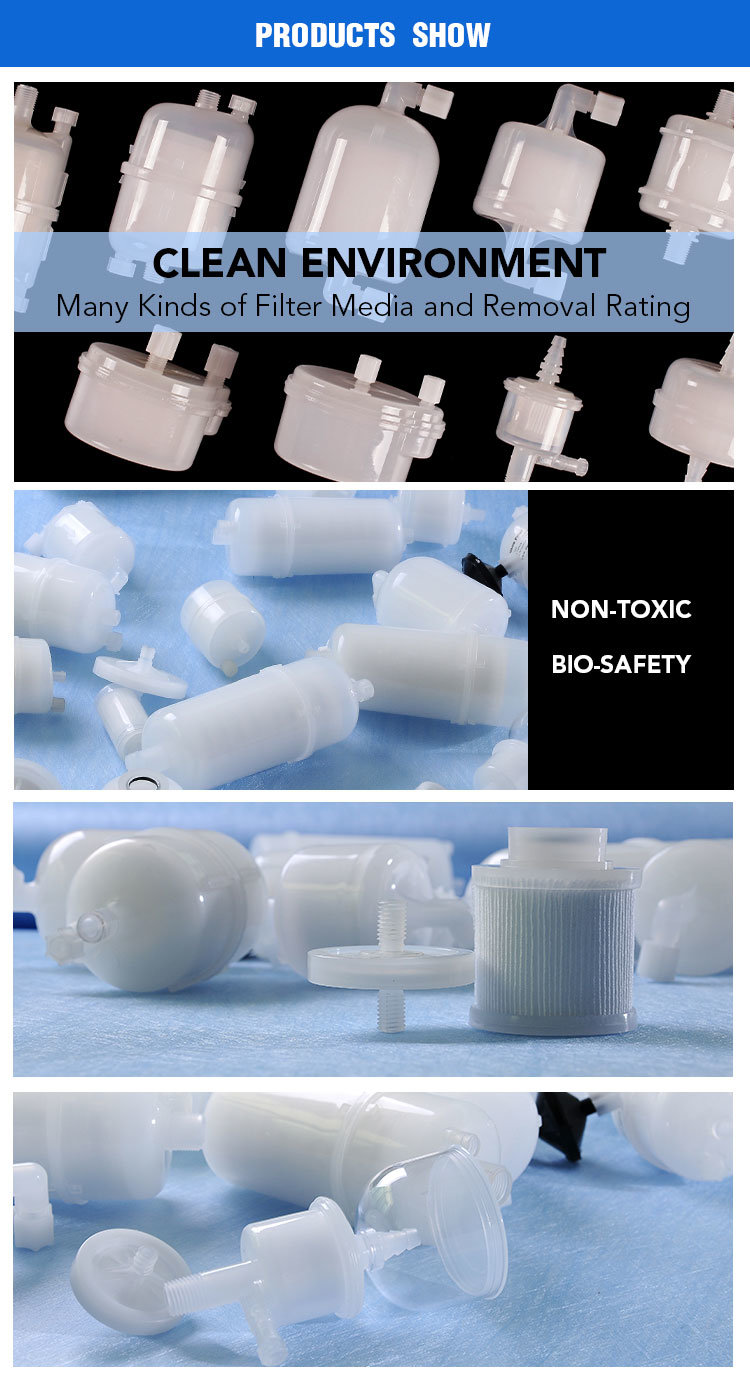 0.02 Micron Hydrophobic PTFE Membrane Sterilizing Air Capsule Filter