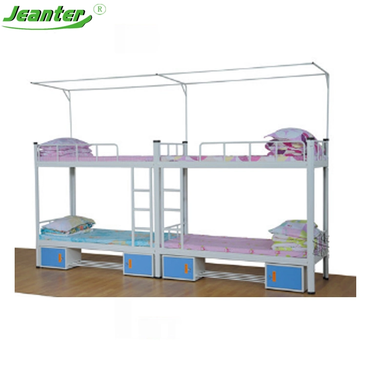 High Quality Metal Bunk Bed with Safety Rail and Anti-Slip Flat Step for School