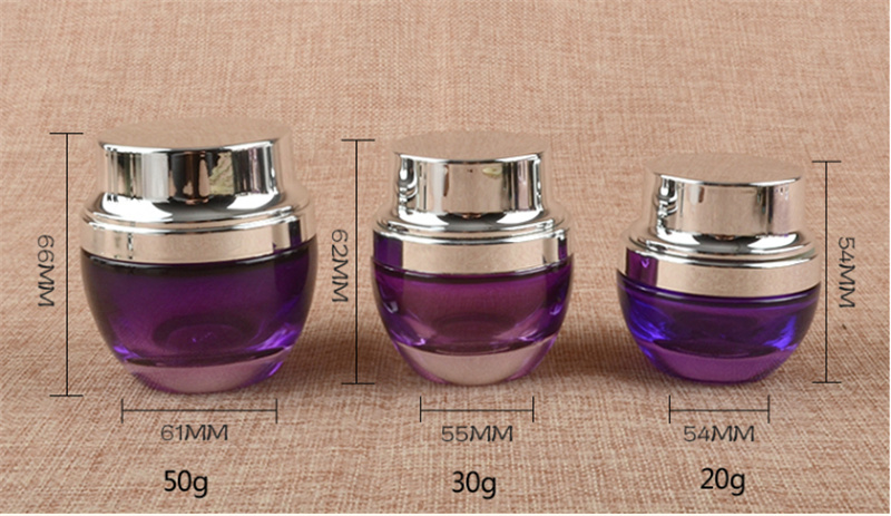 50g Round Glass Frosted Gradient Cream Jar for Skin Care