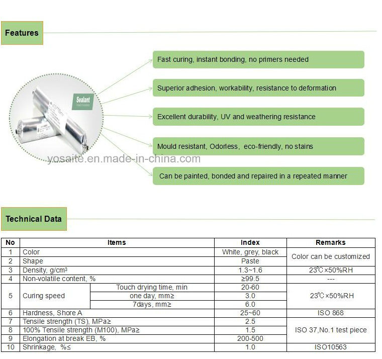 Modified Silicone Sealant For Construction Joints of Concrete/Wood/Metal/Glass