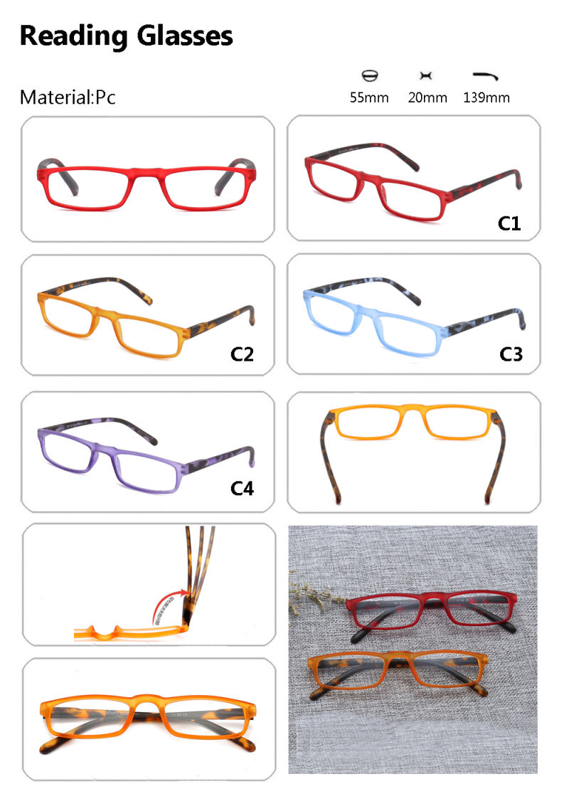 Small MOQ Cheap Reading Glass Fashion Novelty Optimum Optical PC Reading Glasses Glasses