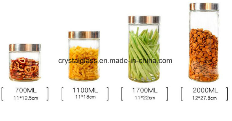 Clear Grain Glass Storage Jar with Clamp Lid Storage Jar with Glass Clip Cap