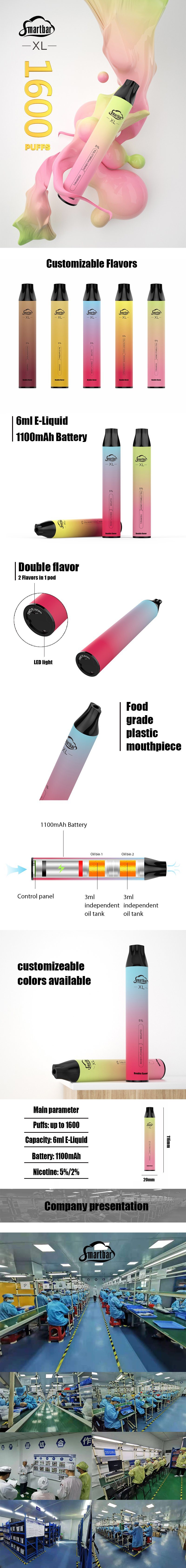 Smartbar High Glass Quality E Cigarette Disposable Vape Pen O5 Cbd Oil Electronic Cigarette