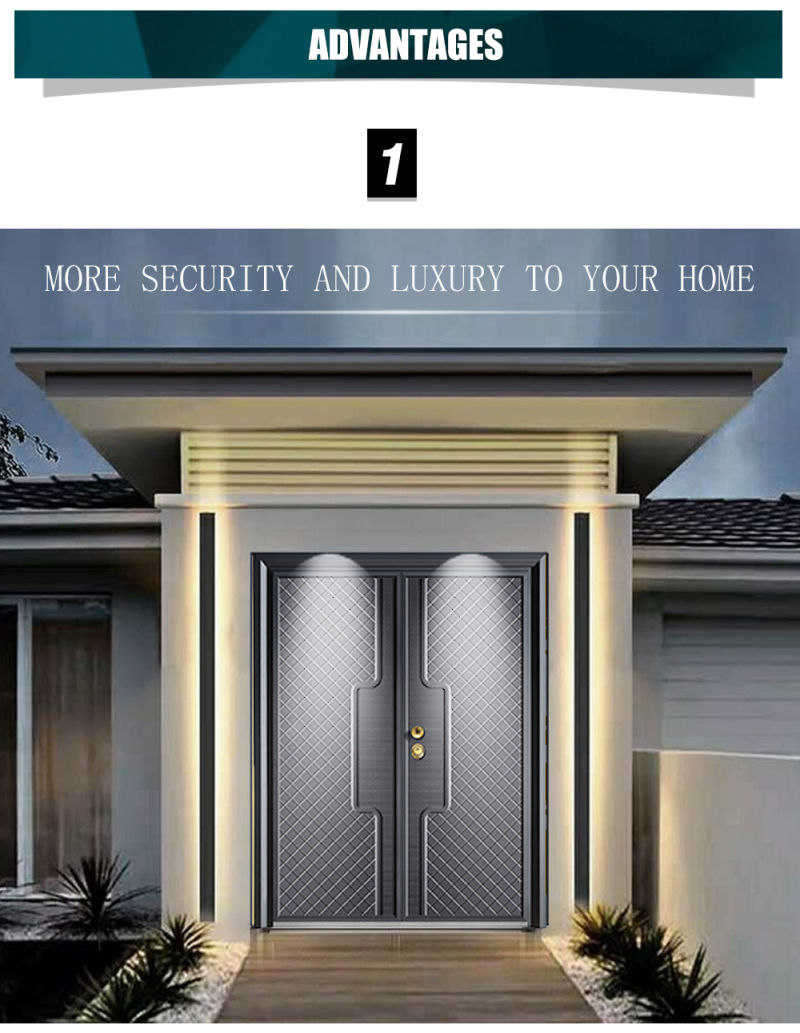 Upgraded Crashworthy Security House Steel Door Panel Model