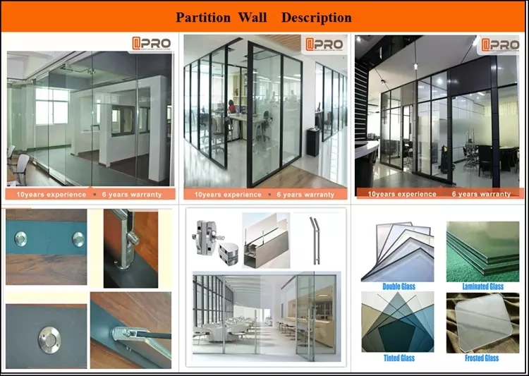 Latest Frosted Tempered Glass Office Partition with Screen