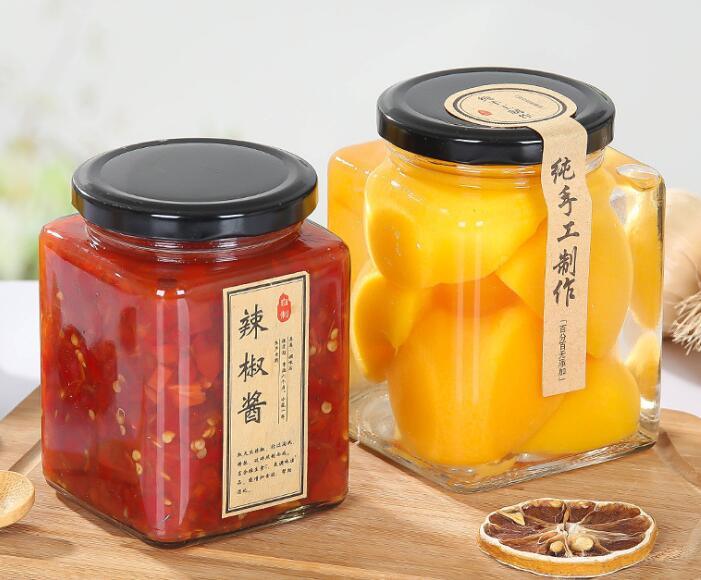 Hexagonal Glass Jar Honey Jar Jam Jar Bird's Nest Jar Chili Beef Sauce Jar