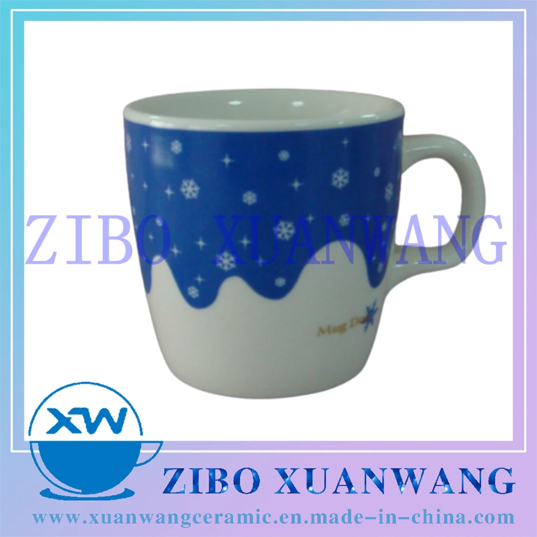 Small Bullet Shape Ceramic Mug with Night Snow Printing Ceramic Mug Gift and Promotion Ceramic Cup
