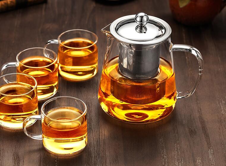 Glass Teapot with Infuser Pyrex Glass Teapot Customized Logo High Borosilicate Glass Teapot