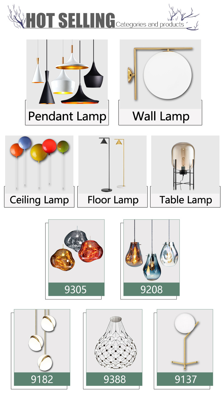 Popular Design Contemporary Gold Iron Glass Lampshade LED Pendant Lamp