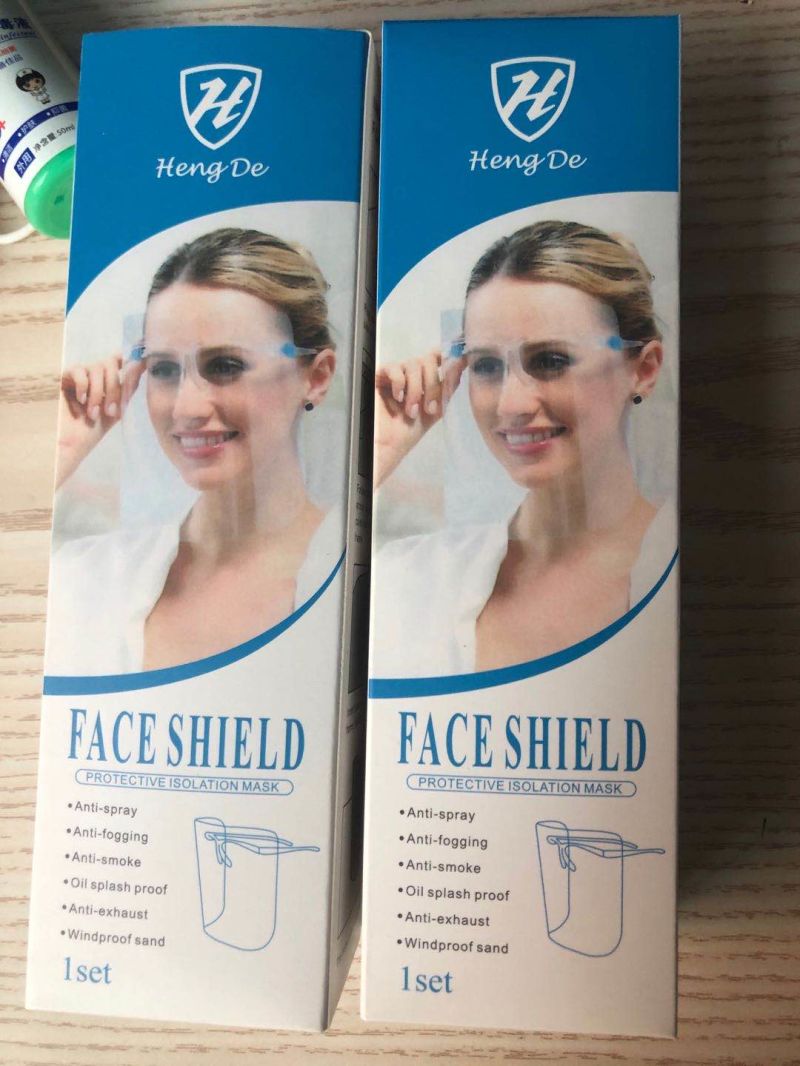 Heng De Protective Mask Face Shield Glasses Visor Transparent Anti-Fog Eye Protection Splash-Proof Full Glass Face Shield with Frame