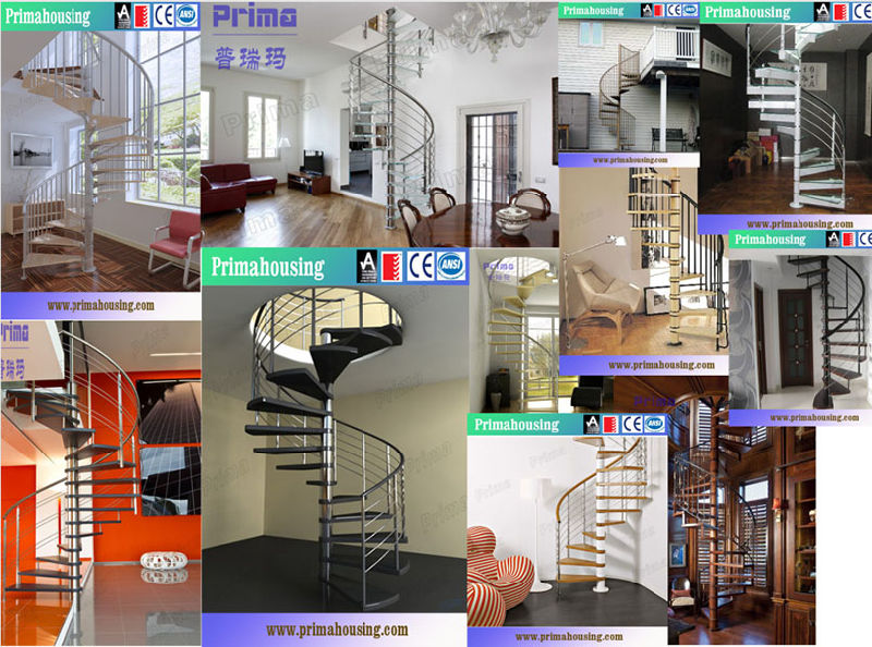 Modern Stylish Tempered Glass Steps Stainless Steel Frame Spiral Stairs Curved Staircase for Villa