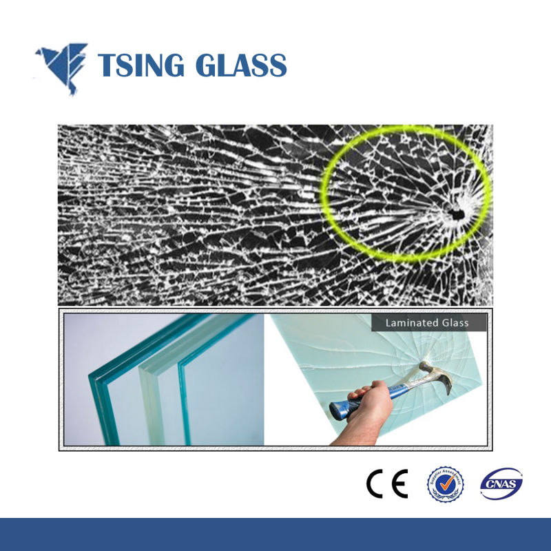 6.38mm Laminated Safety Glass Laminated Glass Tinted Laminated Bathroom Glass