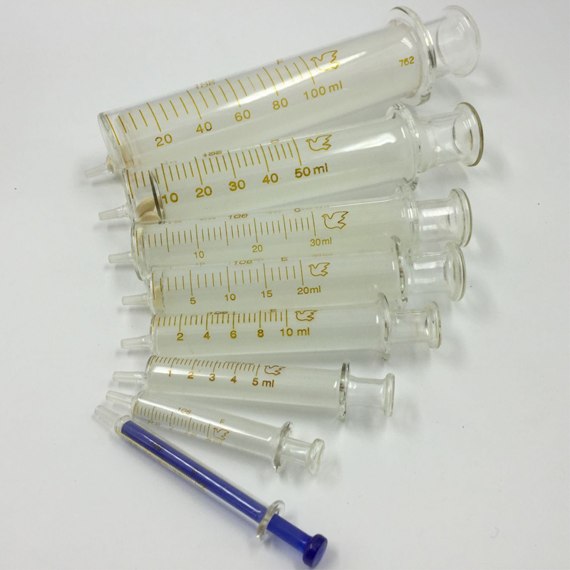 Glass Syringes Glass Sample Extractor Lab Glassware Glass Injector