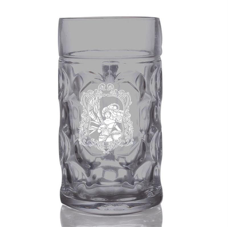1 L Mug Beer Glass Customized Logo Glass Glassware with Handle Tankard Glass