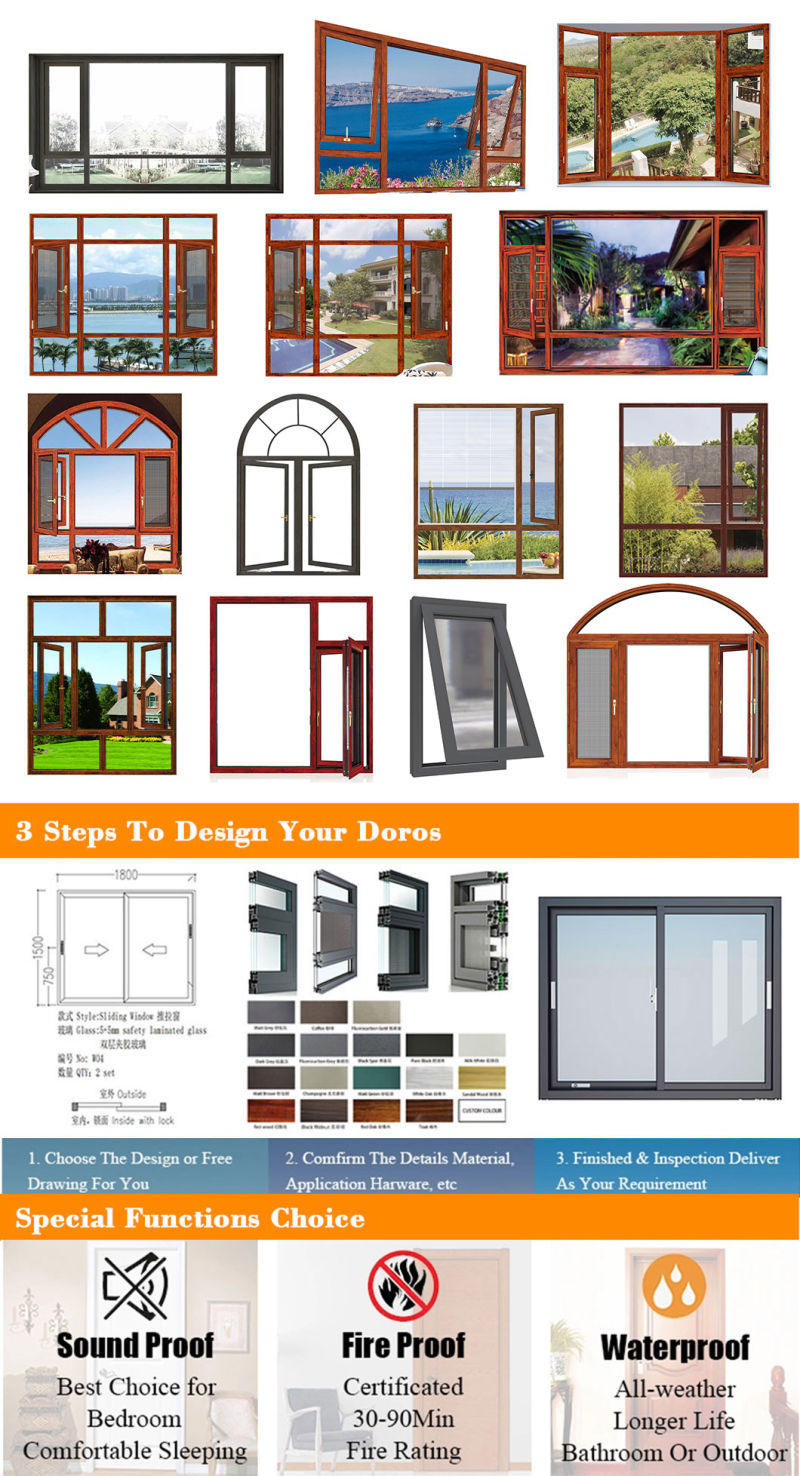 Sliding Glass Window PVC Aluminum Window Security Window Grille