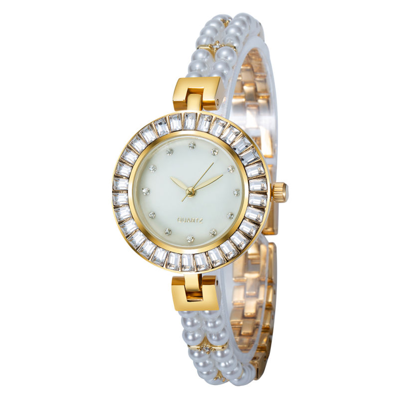 Luxury Crystal Bezel Fashion Pearl Watch