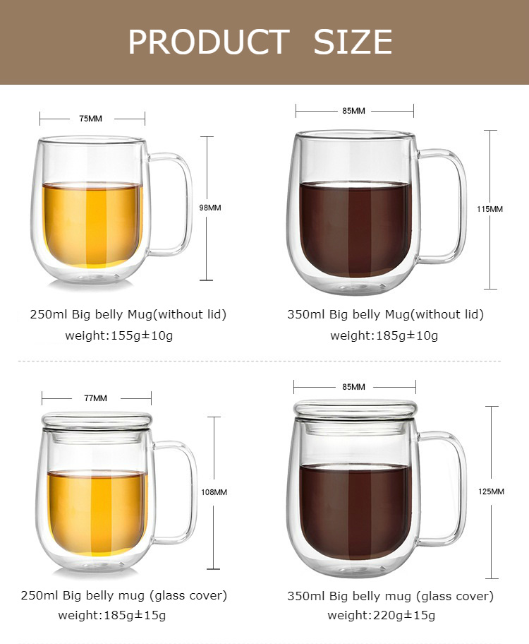 Double Wall Glass Juice Borosilicate Glass Beer Coffee Cup