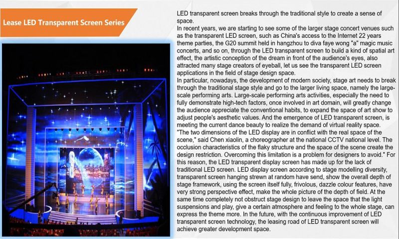 Glass Indoor P7.82 Transparent LED Display Screen