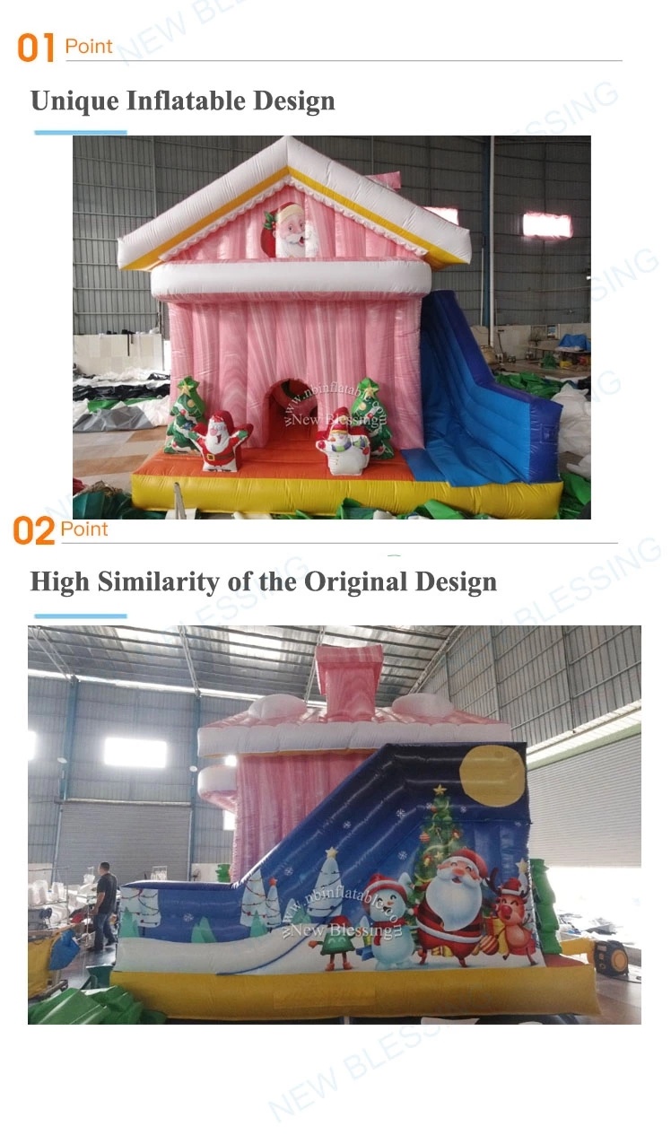 Christmas Inflatable Bouncer with Slide, Inflatable Castle Bouncer