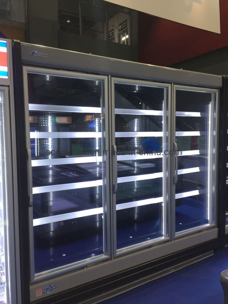 Vertical Display Front Glass Door Ice Cream Refrigerator for Shop