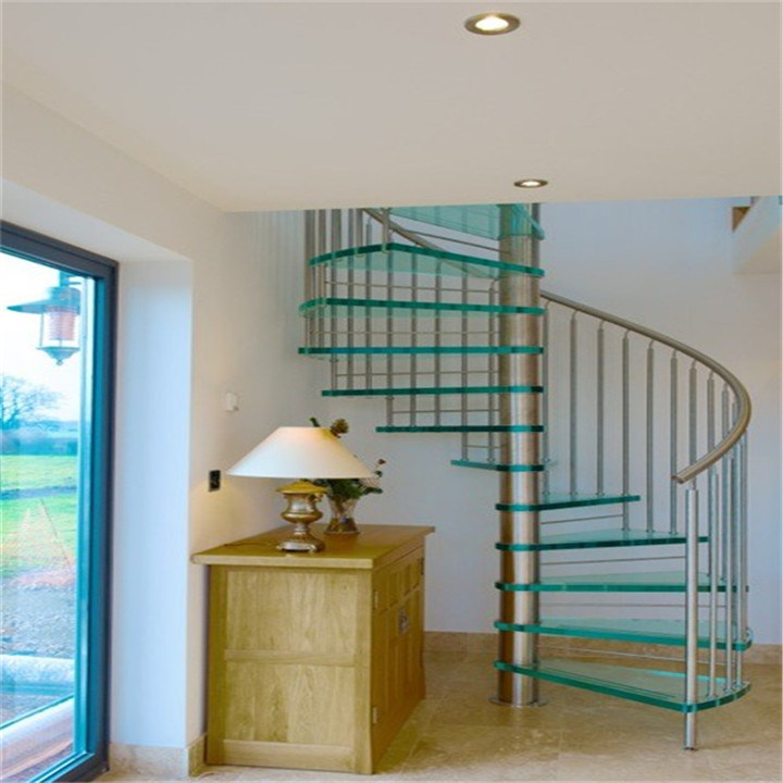 Best Price Curved Glass Staircases with Bent Glass Railing