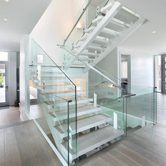 304 316 Stainless Steel Indoor Handrail Balustrade Staircase Glass Stair