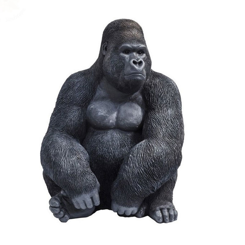 Resin Crafts Fiberglass Gorilla Statue Life Size Statue Gorilla Monkey Ape
