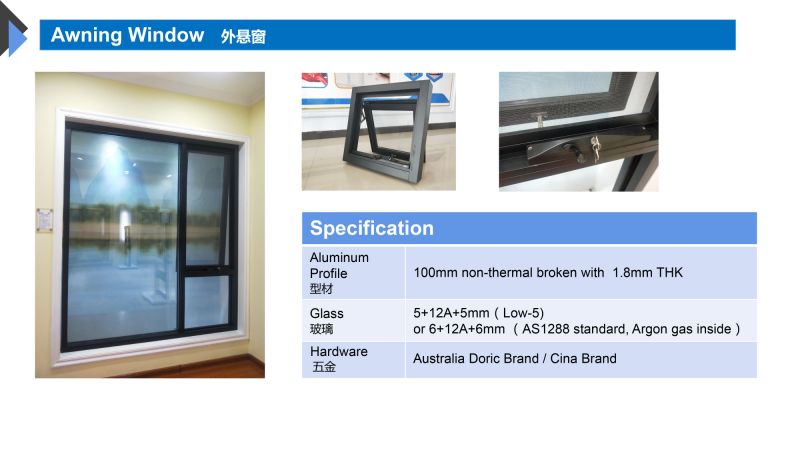 Glass Window Aluminum Awning Window for Building