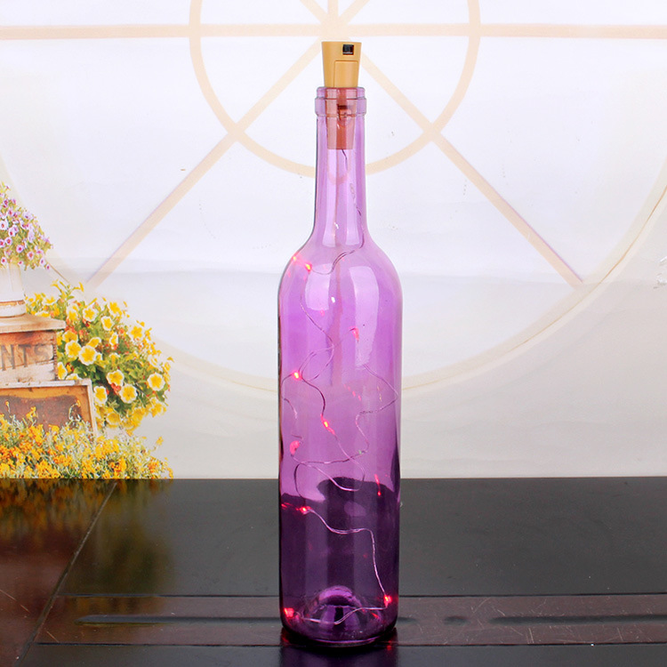 Lighting Decoration Colored Glass Bottle with Fabric Handle