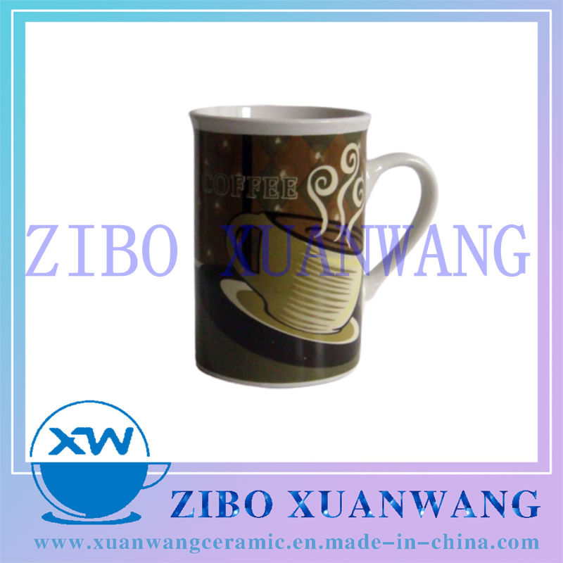 White Ceramic Mug with Outside Full Printing Coffee Printing Ceramic Coffee Cup