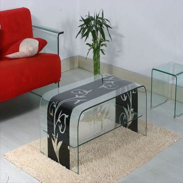 Customized Colored Silk Screen Printing Decorative Furniture Curved Tempered Glass