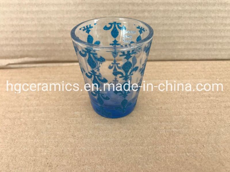 Ceramic Shot Mug with Glitter Decal Printing, Souvenir Ceramic Mug, Sparkle Decal Printing Mug