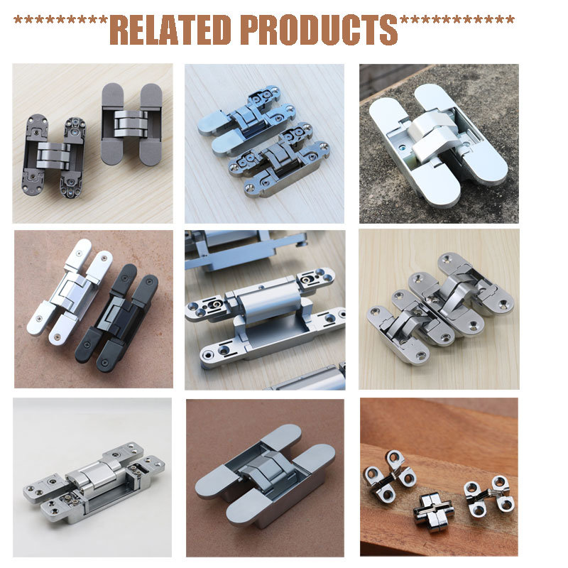 Concealed Hinge for Blunt Doors, Silver Colored Coated Hinge