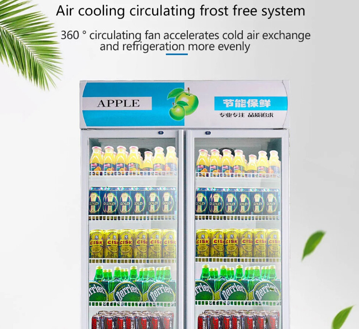 Three Clear Glass Door Refrigerator Beverage Glass Display Cooler