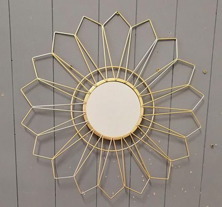 Gold Sun Mirror, Metal Mirror, Wall Mirror, Glass Mirror