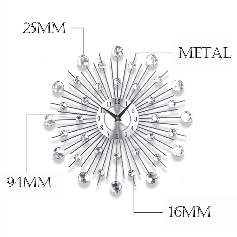 Creative Clock Crystal Living Room Decoration DIY Wall Clock