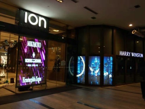 Indoor Window Transparent Glass Advertising Commerical LED Video Screen