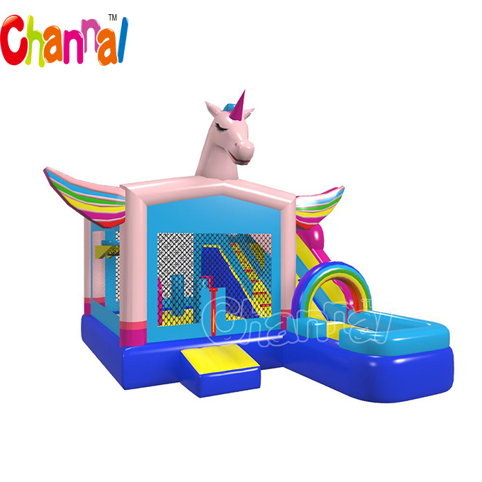 Unicorn Wet/Dry Combo Bouncer Slide Inflatable Bouncer House