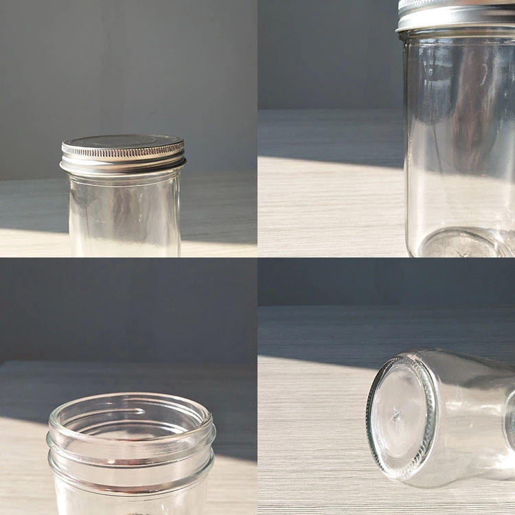 Clear Round Glass Caviar Honey Jam Jar with Aluminium Lid