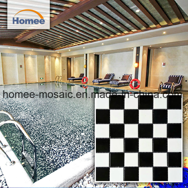 White and Black Porcelain Mosaic Standard Swimming Pool Ceramic Tiles
