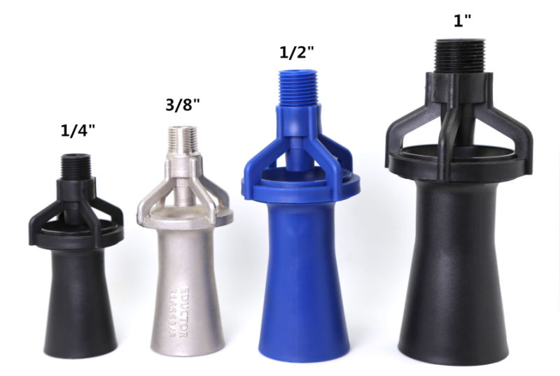 Chemically Resistant PVDF 1/2" Thread Mixing Eductor Nozzle
