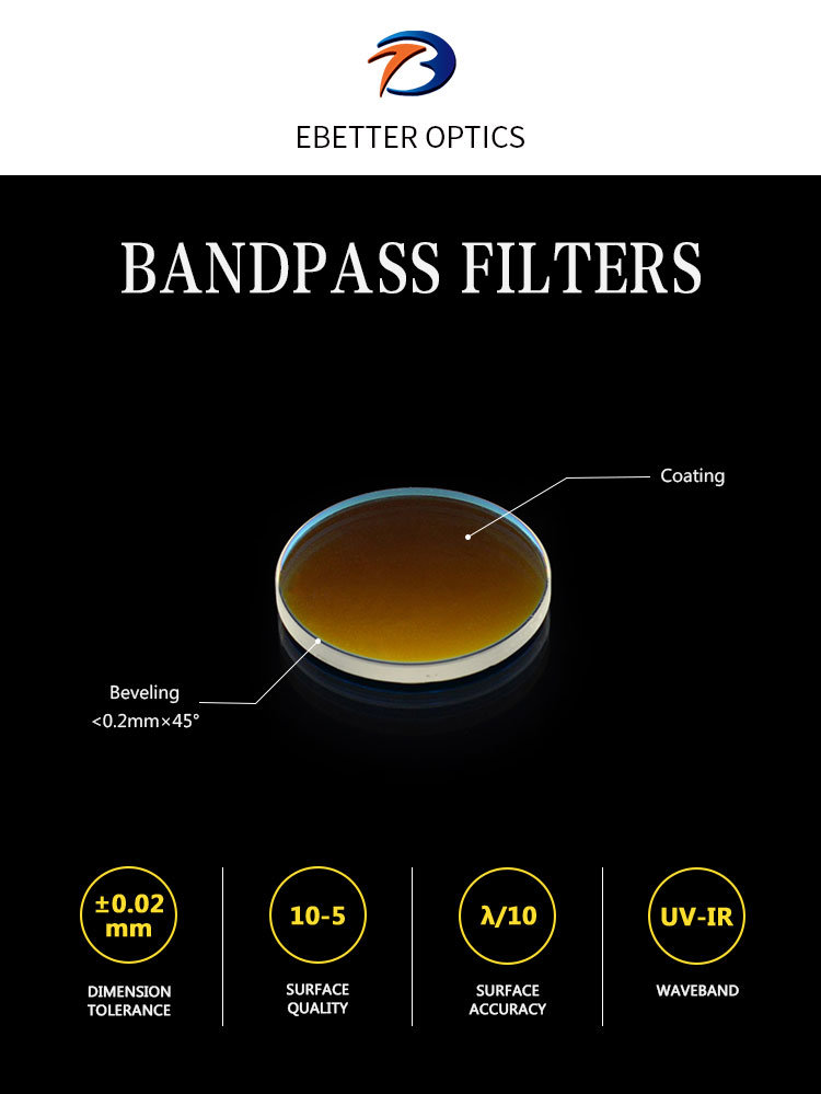 Optical Glass Bandpass Filter Optical Dichroic Filter
