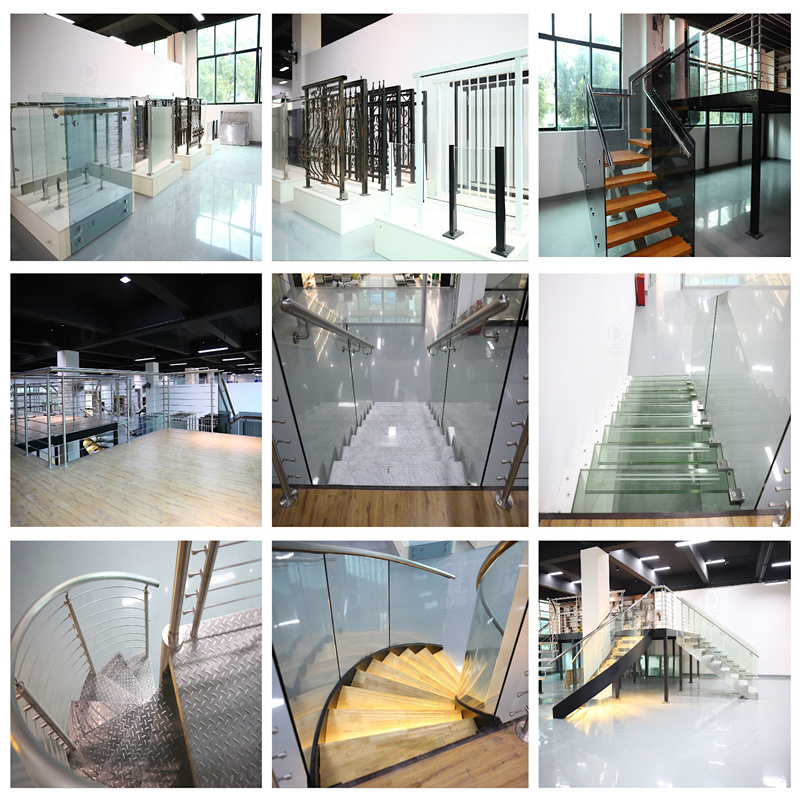 Prima Custom Modern Steel Glass Staircase Laminated Glass Curved Staircase