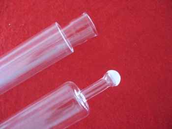 Processing Clear Quartz Glass Tube with Quartz Ball Joint