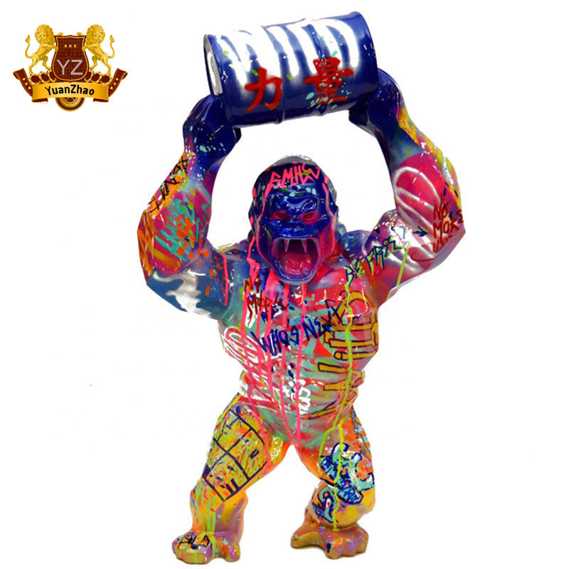 Custom Made Large Outdoor Resin Crafts Fiberglass Wild Kong Gorilla Statue
