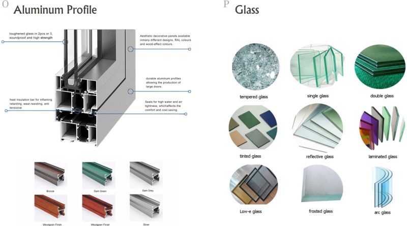 Modern Design Tempered Glass Window Aluminum Casement Windows