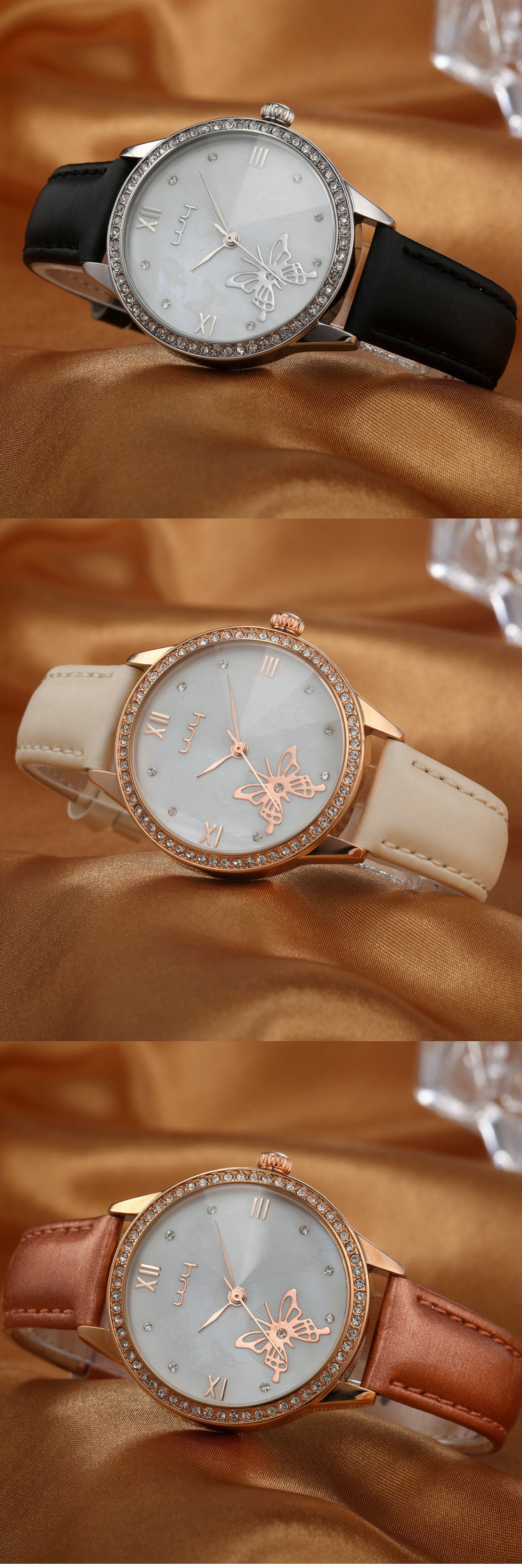 Watch with Mineral Glass OEM ODM Leather Ladies' Watch (Wy-054B)