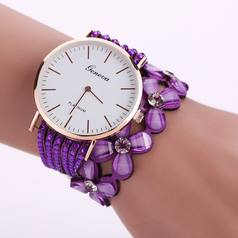 Elegant Quartz Bracelet Ladies Watch Gift Crystal Wrist Fashion Women Watch