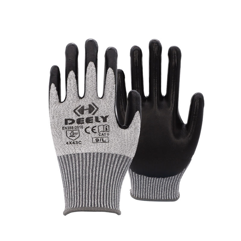 Foam Nitrile Gloves Anti-Cut in 13G Hppe Glass Fiber Liner